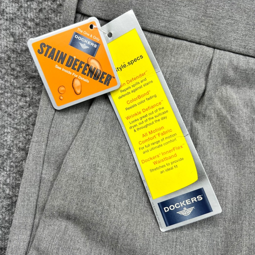 Dockers Dress Pants Mens 36x29 Gray proStyle Relaxed Fit Pleated Cuffed 40509465 - Picture 6 of 16